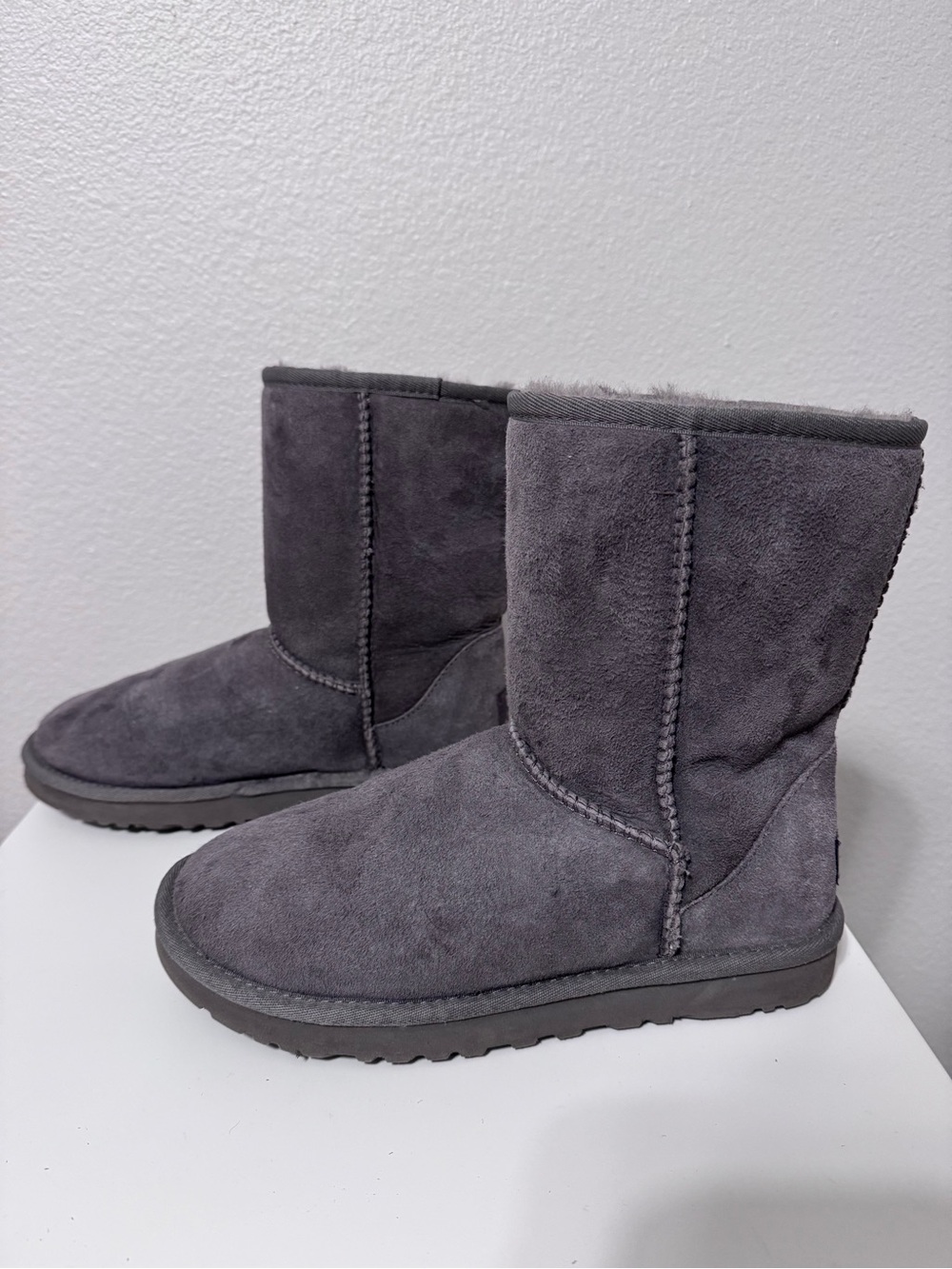 UGG Gray Suede Cozy Boots - Picture 4 of 7